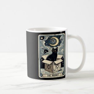The Hermit Tarot Card Cat In Box Mystic Funny Cat  Coffee Mug