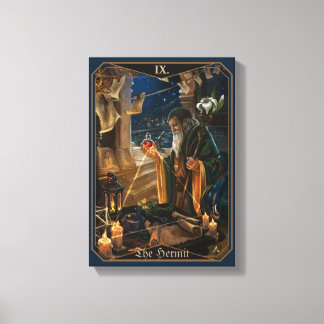 The Hermit tarot card -  fantasy alchemy art Canvas Print