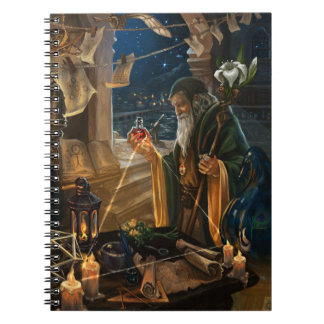The Hermit Tarot card - fantasy magic art Notebook