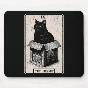 The Hermit Tarot Card Mystic Cat In Box Funny Cat Mouse Mat