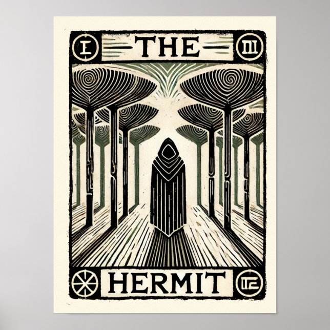 The Hermit Tarot Card                              Poster (Front)