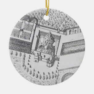 The Hermitage and the Maison Blanc at the Chateau Ceramic Tree Decoration