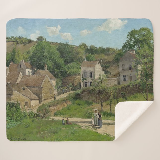 The Hermitage at Pontoise  Camille Pissarro    Sherpa Blanket (Front (Horizontal))
