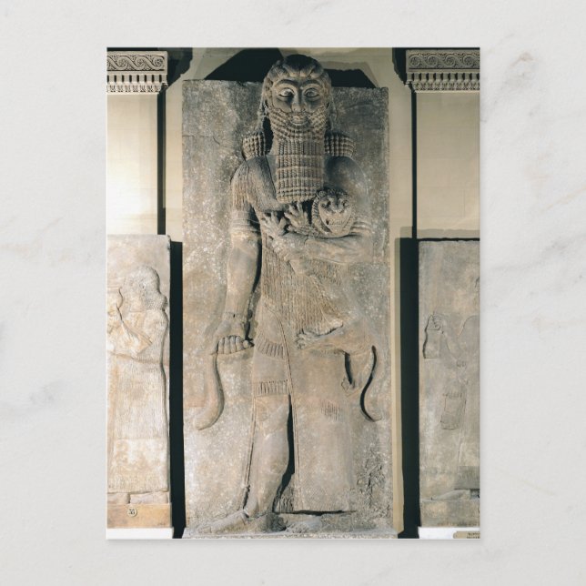The hero Gilgamesh holding a lion Postcard (Front)