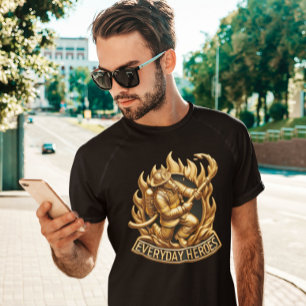 The Heroic Fireman: Ready to Tackle the Flames T-Shirt