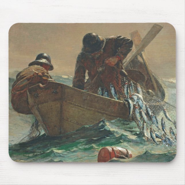 The Herring net, 1885 (oil on canvas) Mouse Mat (Front)