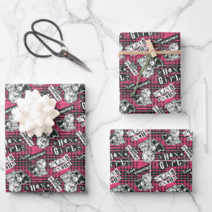 The Hex Girls Punk Plaid Pattern Wrapping Paper Sheet