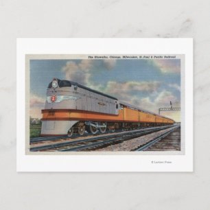 The Hiawatha #2 Railroad Train Postcard