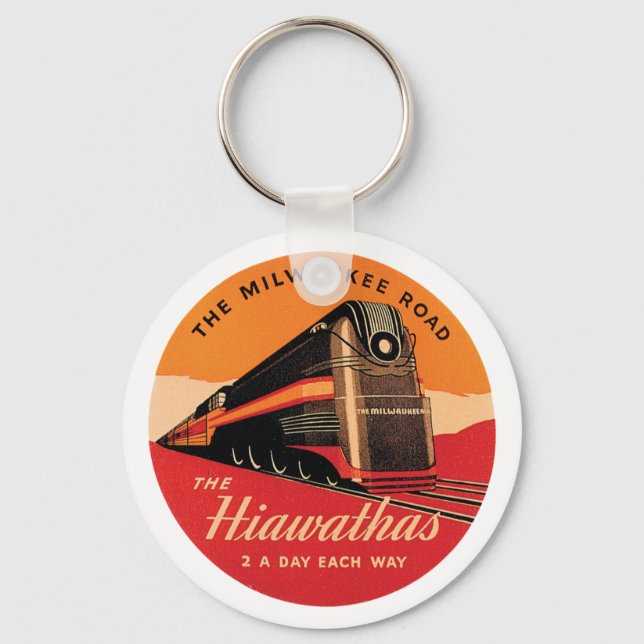 The Hiawathas Vintage Railroad Ad Key Ring (Front)