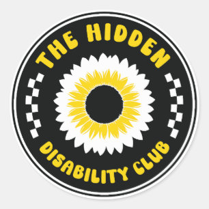the hidden disability club sunflower badge classic round sticker