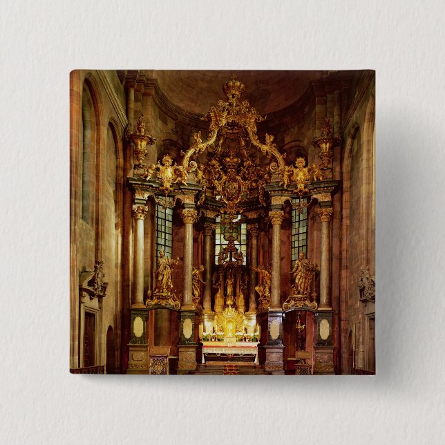 The high altar in the east choir 15 cm square badge (Front)