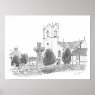 The High Cross and Church Donaghmore County Tyrone Poster