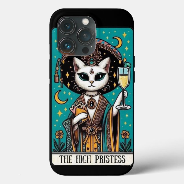The High Priestess Cat Tarot Cell Phone Cover (Back)