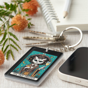 The High Priestess Cat Tarot Keychain