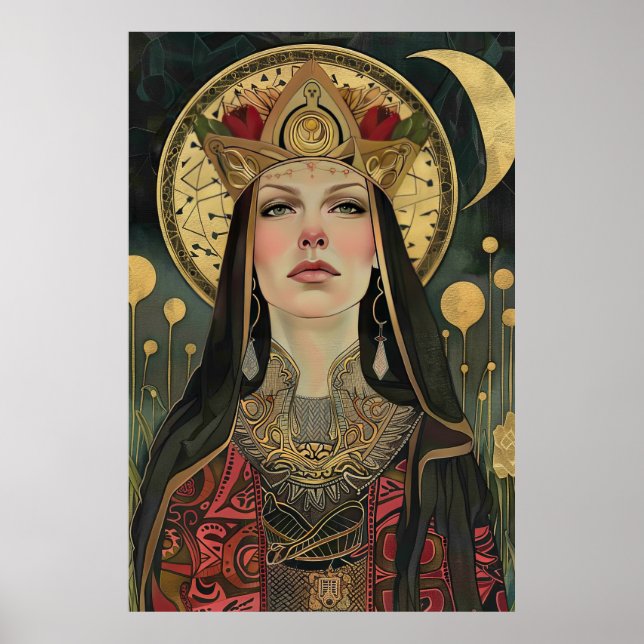 The High Priestess Tarot Card Art Poster (Front)