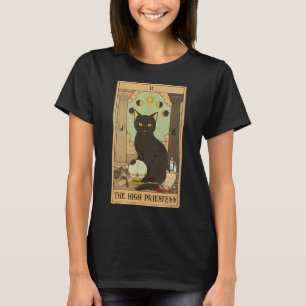 The High Priestess Tarot Card Black Cat Mystical M T-Shirt