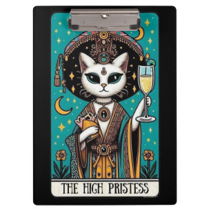 The High Priestess Tarot Cat   Mystical Witchy Clipboard