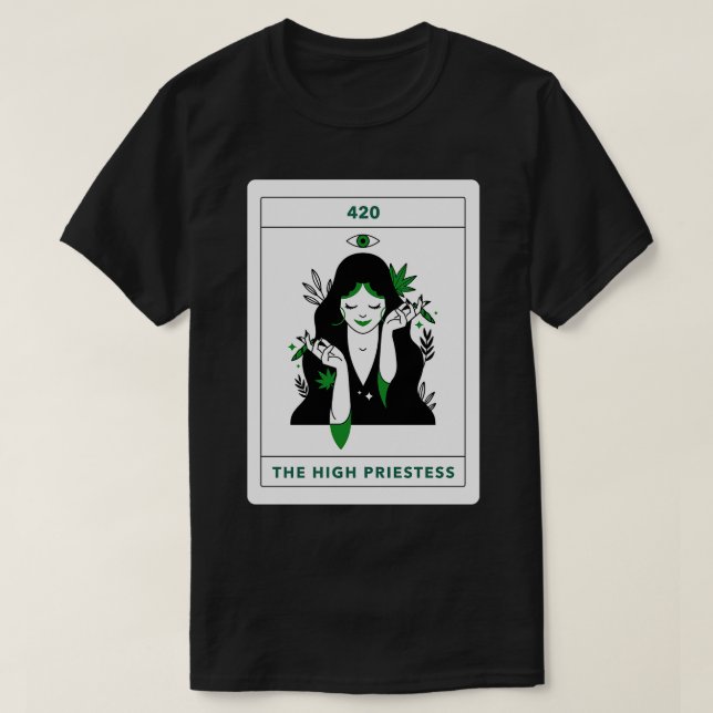 The High Priestess Tarot d Goddess T-Shirt (Design Front)