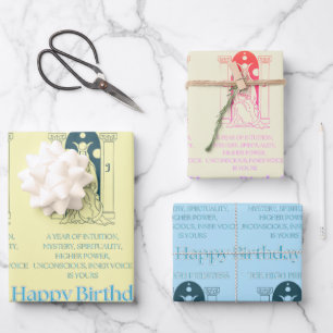"The High Priestess” Tarot Me Birthday Wrapping Paper Sheet