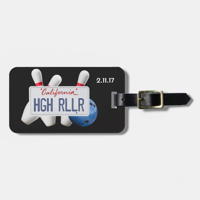 The High Roller Cali Plate Luggage Tag (Front Horizontal)
