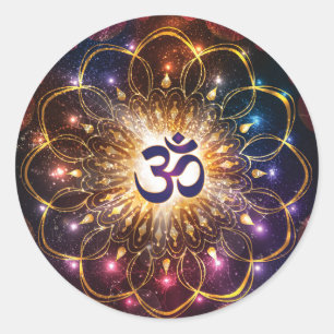 The higher power of Om Classic Round Sticker