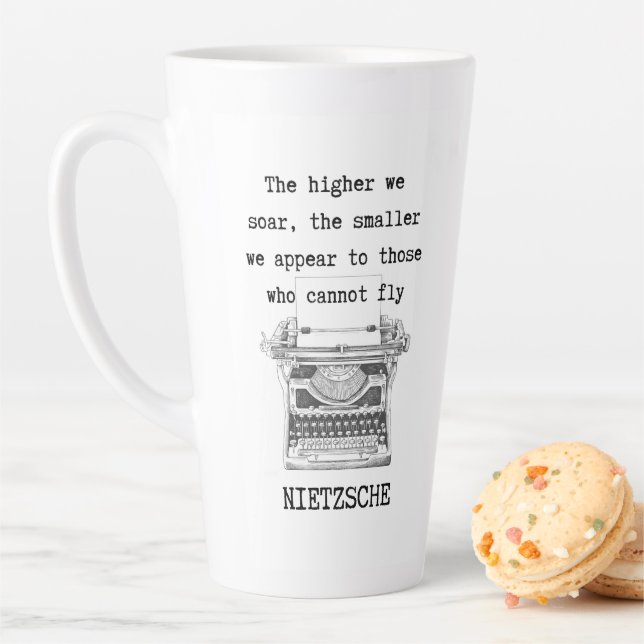 The higher we SOAR philosophy quote NIETZSCHE Latte Mug (In Situ)