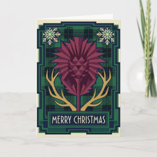 The Highland Art Deco Thistle Christmas Card