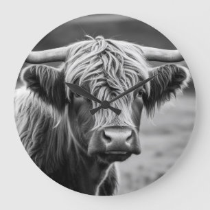 The Highland cow  Large Clock