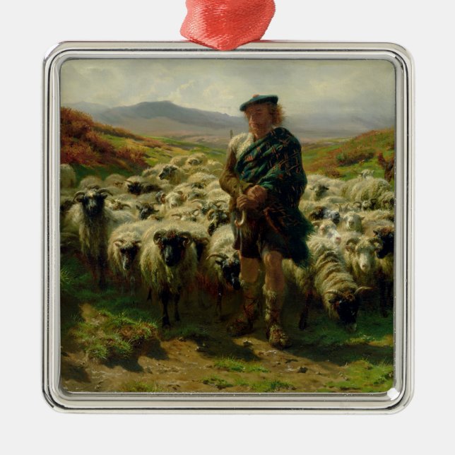 The Highland Shepherd, 1859 Metal Tree Decoration (Front)