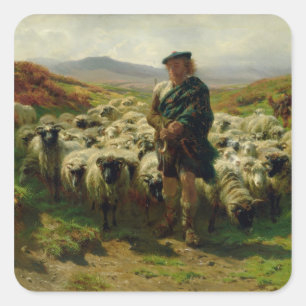 The Highland Shepherd, 1859 Square Sticker