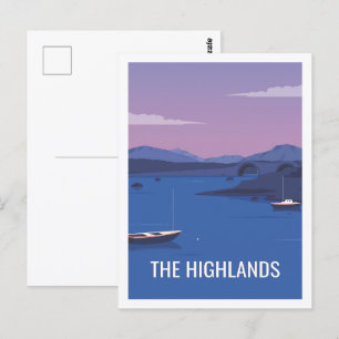 The Highlands Famous Travel Place Illustration Postcard
