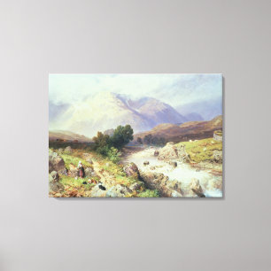 The Highlands, near Argyle (w/c on paper) Canvas Print