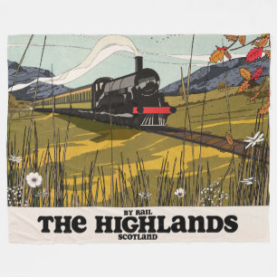 The Highlands Of Scotland Travel Poster Fleece Blanket