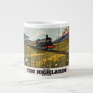 The Highlands Of Scotland Travel Poster Large Coffee Mug