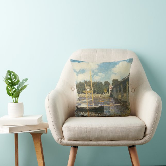The Highway Bridge at Argenteuil by Claude Monet Cushion (Chair)