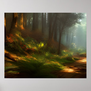 The Hiking Trail Digital Art   Poster