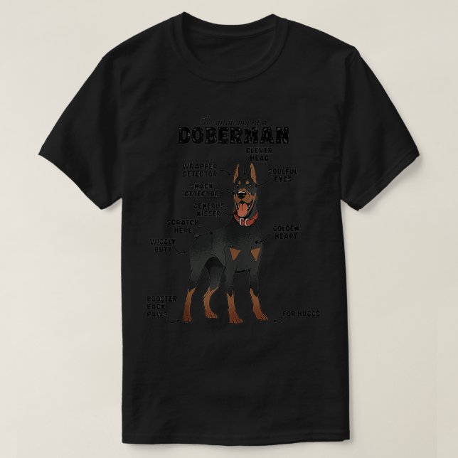 The Hilarious Anatomy of a Doberman  T-Shirt (Design Front)