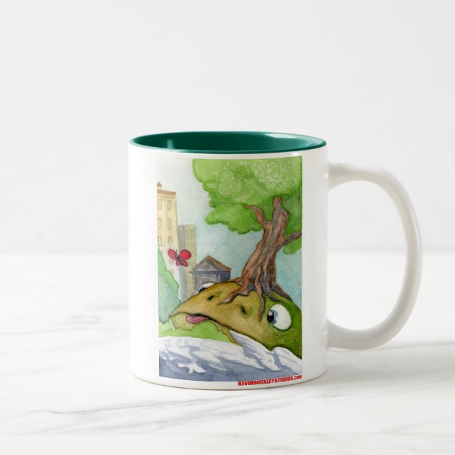 The Hill Frog and the Butterfly Two-Tone Coffee Mug (Right)