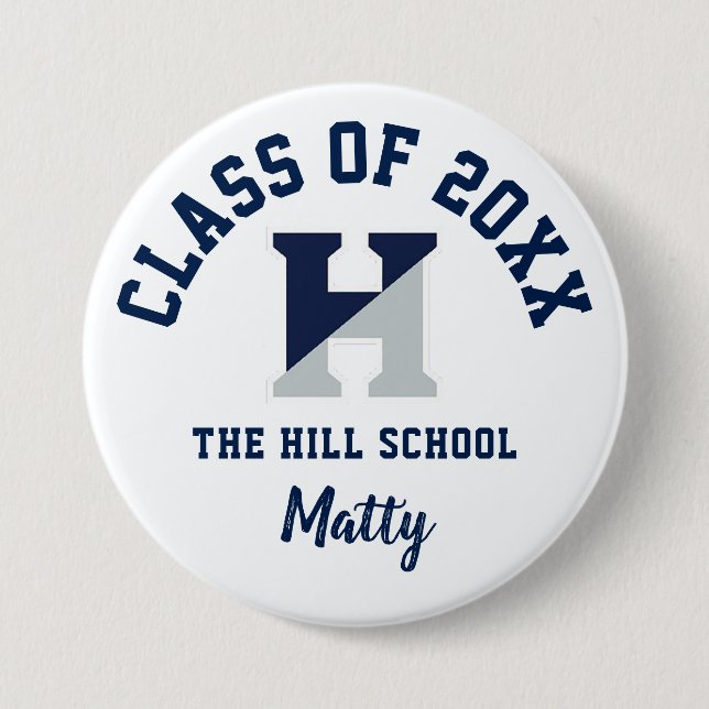 The Hill School Button Logo Custom Personalised (Front)