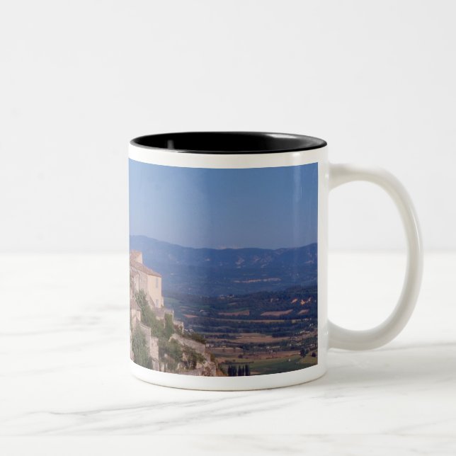 The hill top village of Gordes Two-Tone Coffee Mug (Right)