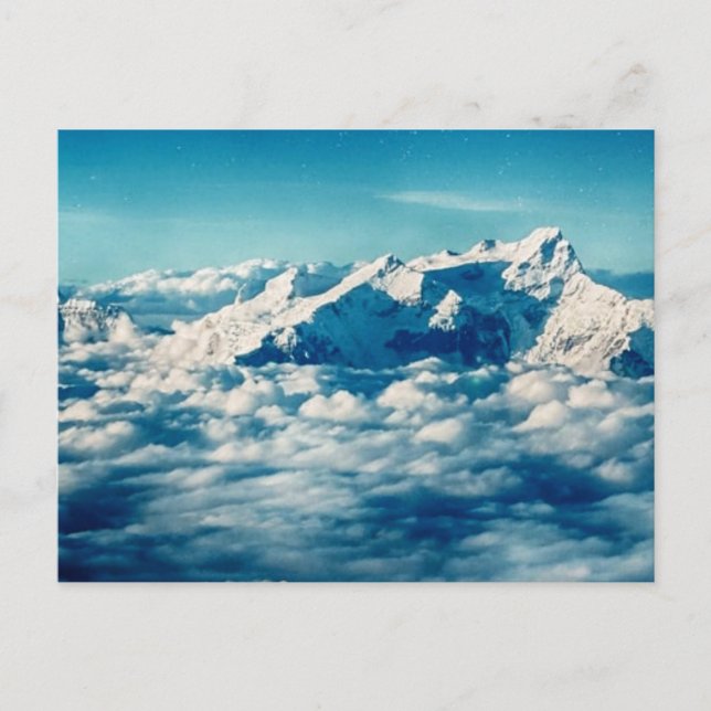The Himalayas Mountains in Clouds Blue Sky Postcard (Front)