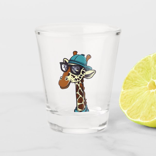 The Hipster Giraffe Shot Glass (Front)
