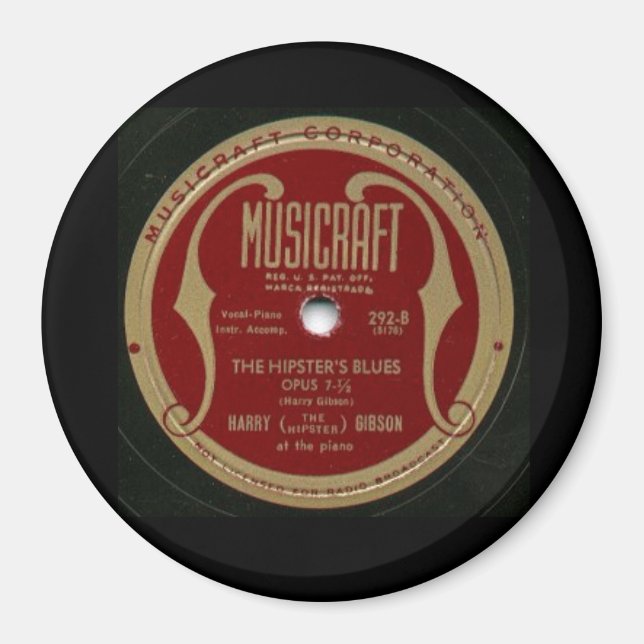 The Hipster's Blues, Record Label, 1950s Magnet (Front)