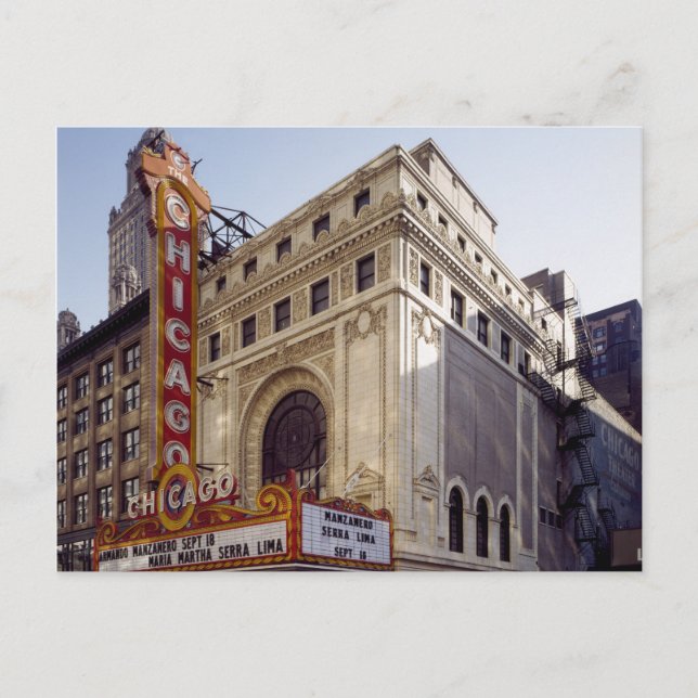 The  Historic Chicago Theatre Postcard (Front)