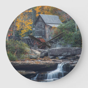 The Historic Grist Mill On Glade Creek Large Clock