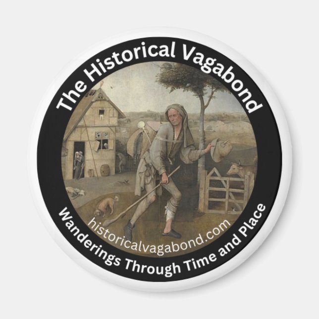 The Historical Vagabond Logo on a Kitchen Magnet (Front)