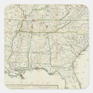 The Historical War Map Square Sticker