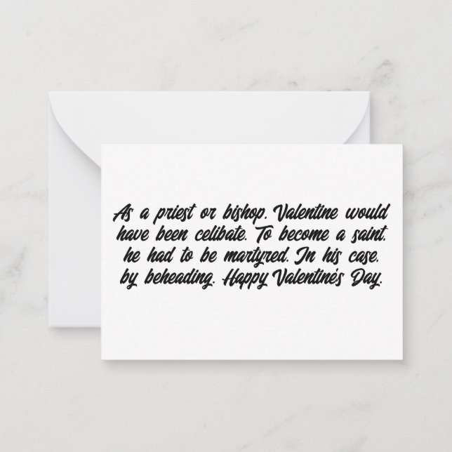 The History Valentine Card (Back)