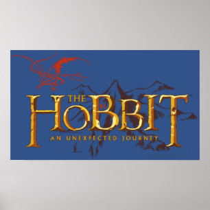 The Hobbit Logo Over Mountains Poster