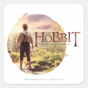 The Hobbit Logo with BILBO BAGGINS™ Back Square Sticker